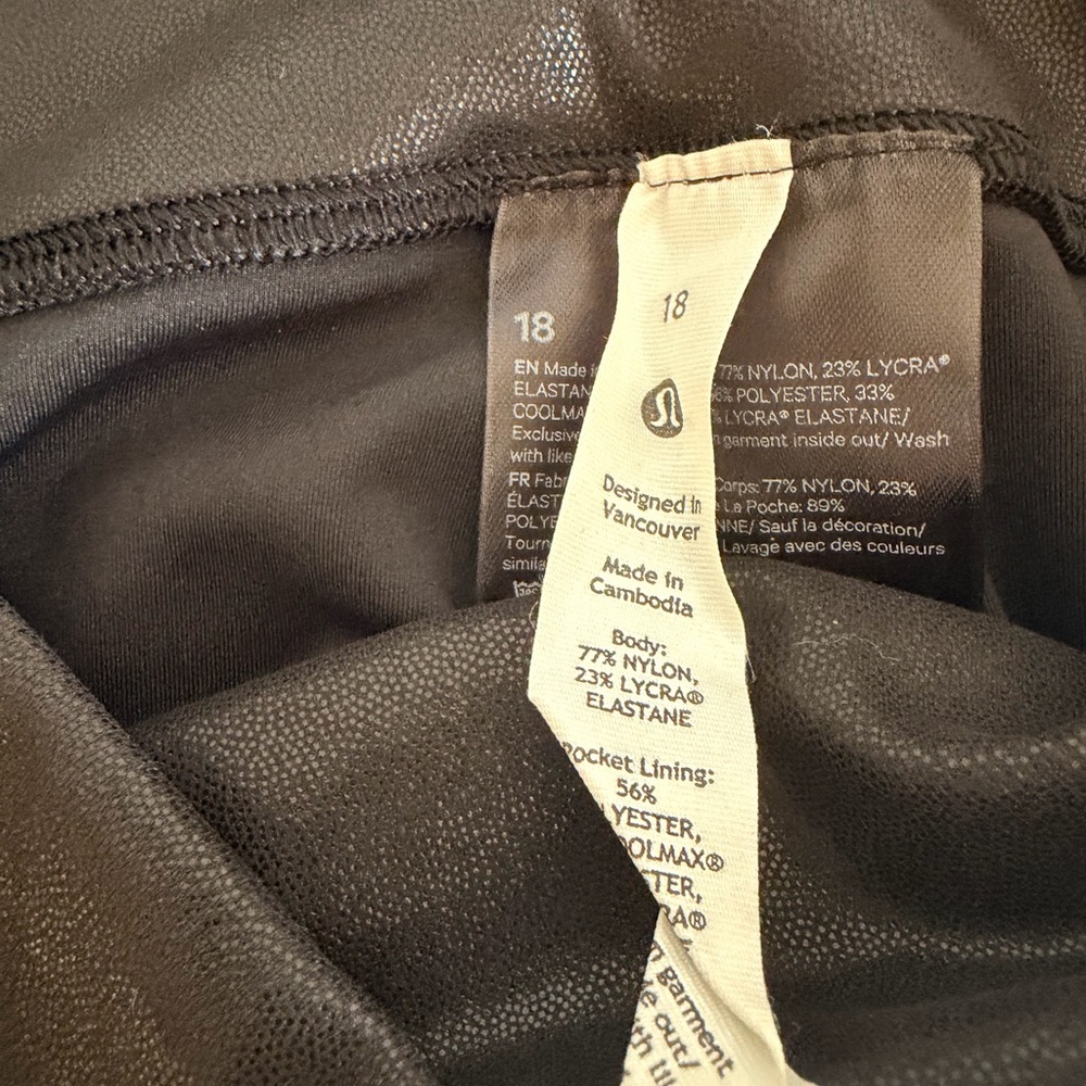 lululemon athletica Black Faux Shine Leggings - Picture 4 of 4